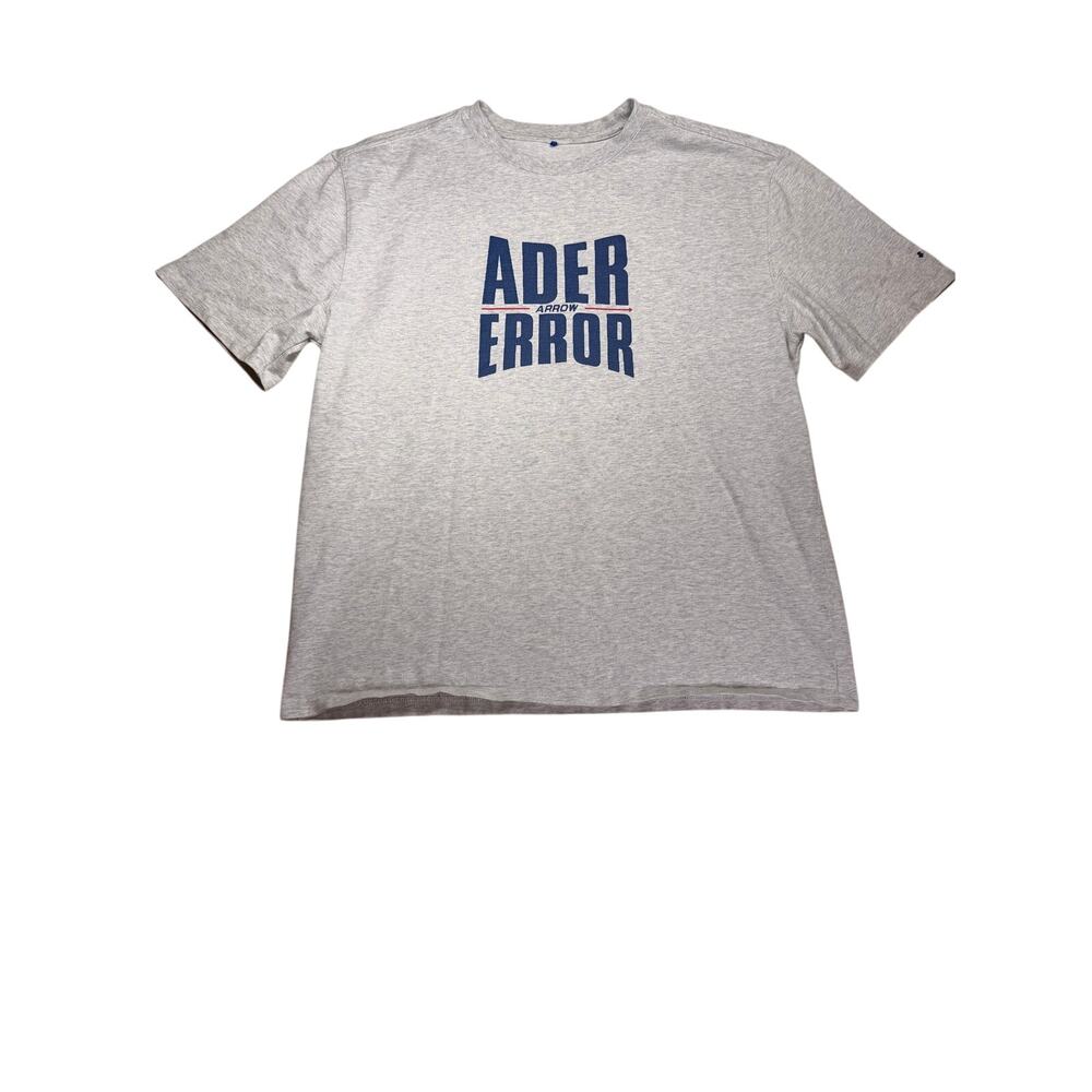 ADER Error Arrow Logo T Shirt Gray A3 Oversized 2021 Korean Streetwear